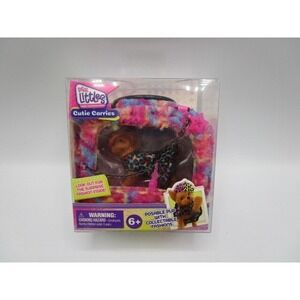 Real Littles Cutie Carries Fuzzy Rainbow Carrier Yorkshire Terrier & Accessories